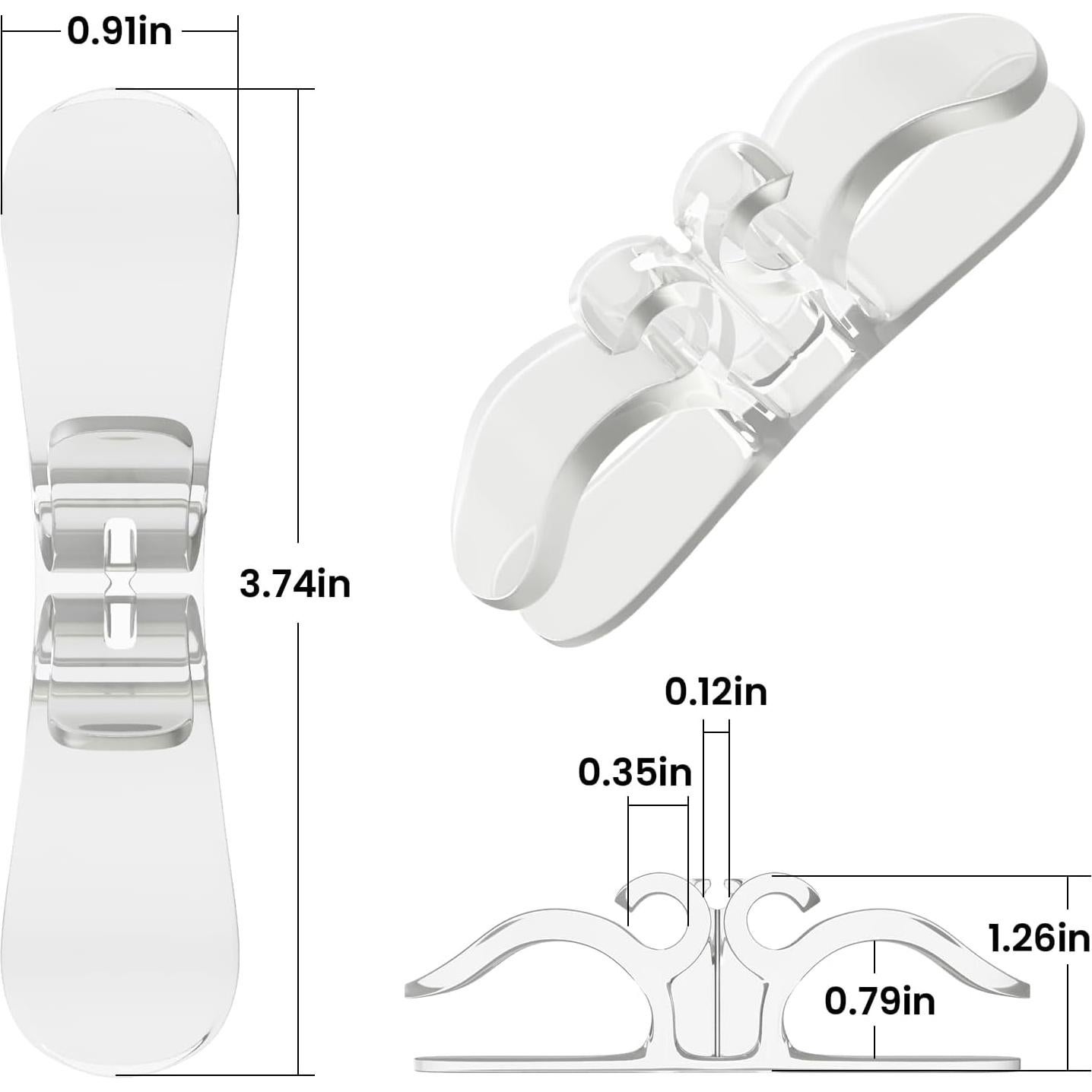 Organizador de Cables Searuodio Transparente - Paquete de 6 Soportes