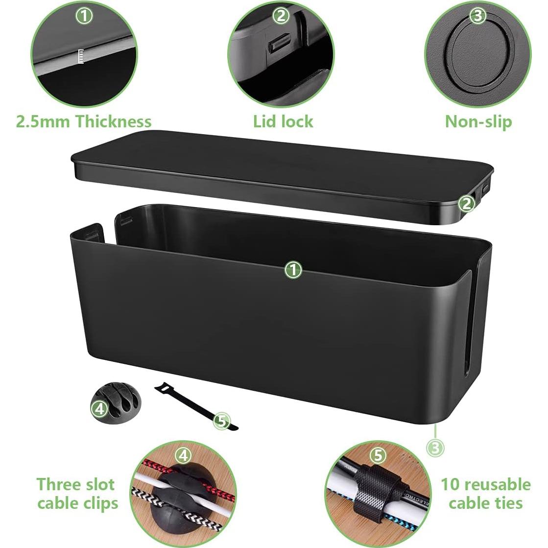 Caja de Gestión de Cables Chouky Negra 40.6x15.5x13.5 cm