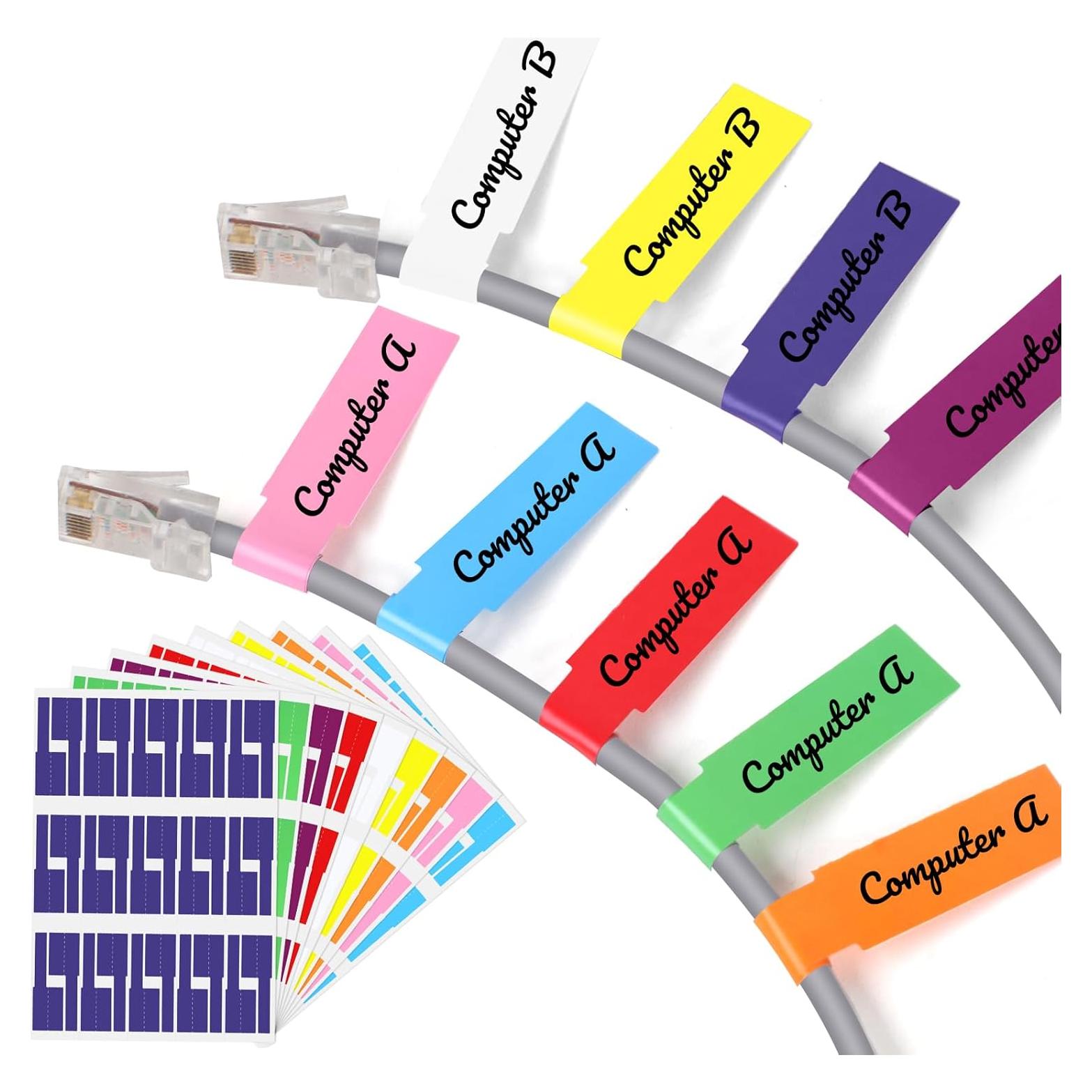 540 Etiquetas de Cable AZUREAL Multicolor Impermeables