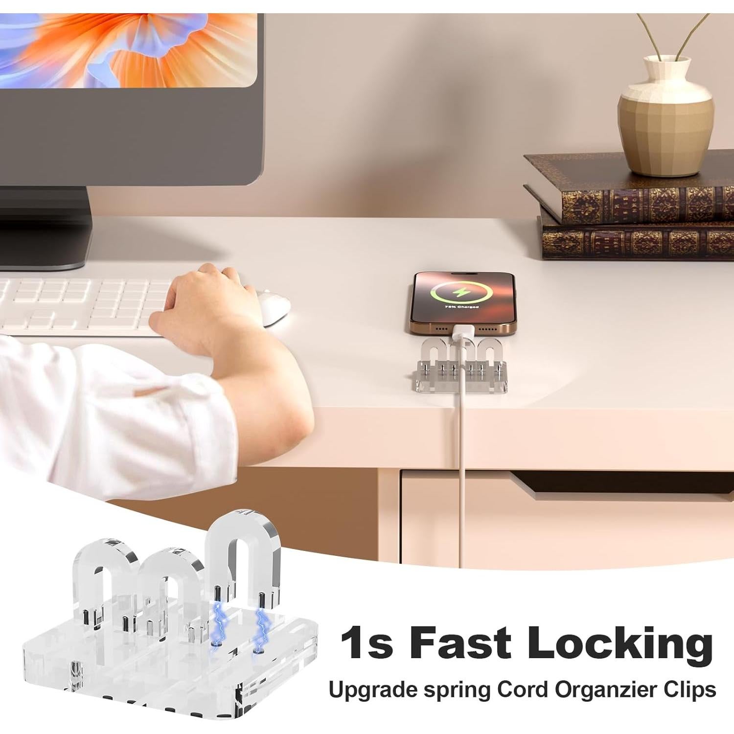 Organizador de Cables Acrílico MaybeRain 8x8 cm Transparente