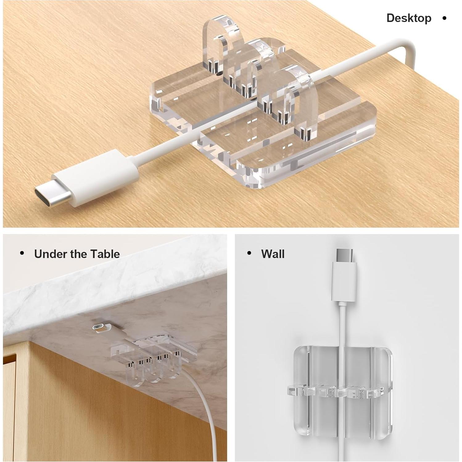 Organizador de Cables Acrílico MaybeRain 8x8 cm Transparente