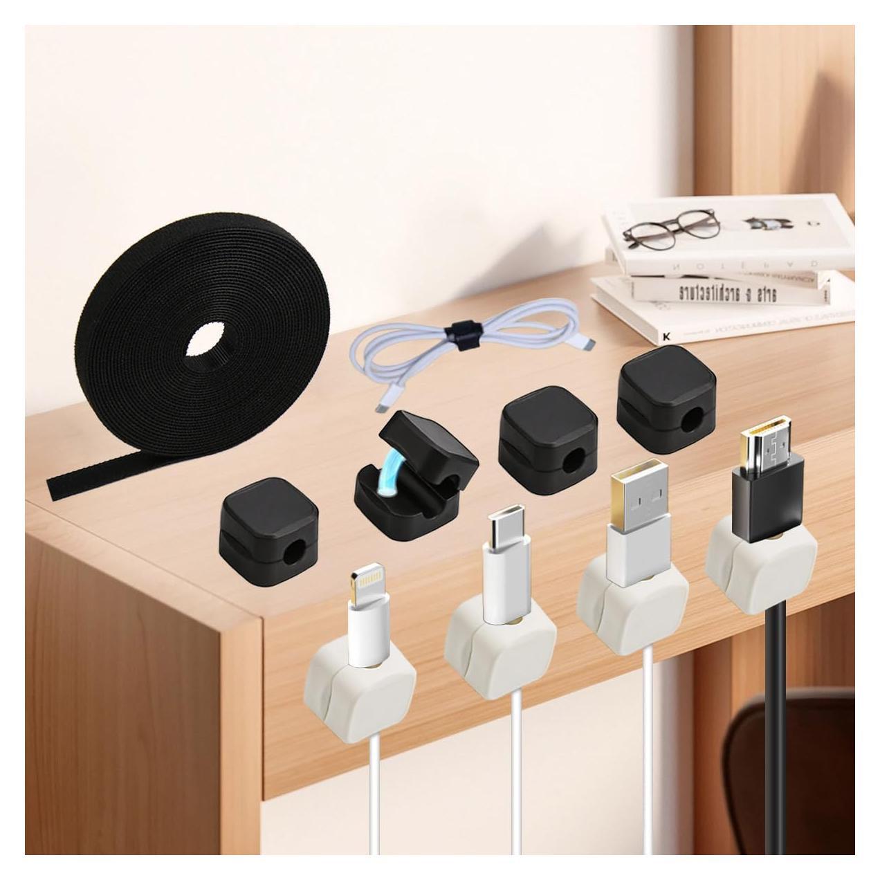 Paquete de 8 Clips Magnéticos Glowki para Gestión de Cables