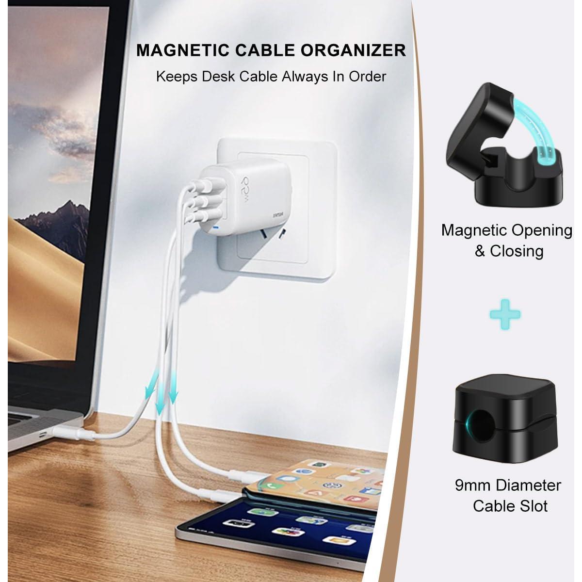 Paquete de 8 Clips Magnéticos Glowki para Gestión de Cables