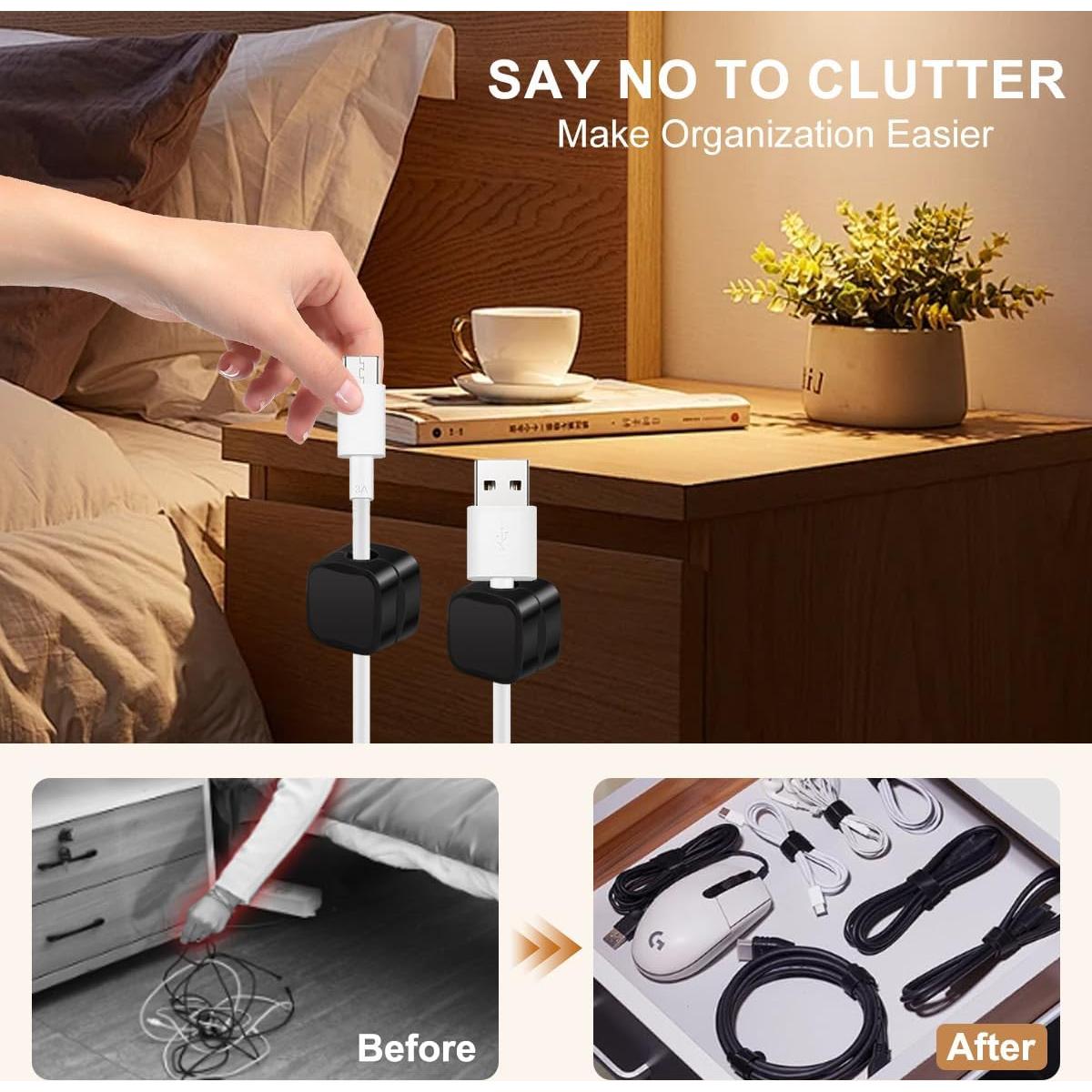 Paquete de 8 Clips Magnéticos Glowki para Gestión de Cables