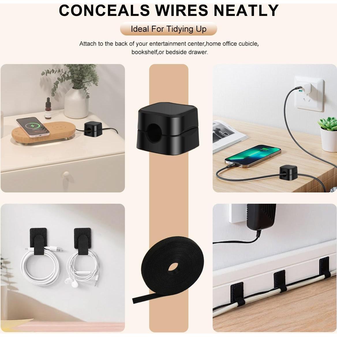 Paquete de 8 Clips Magnéticos Glowki para Gestión de Cables
