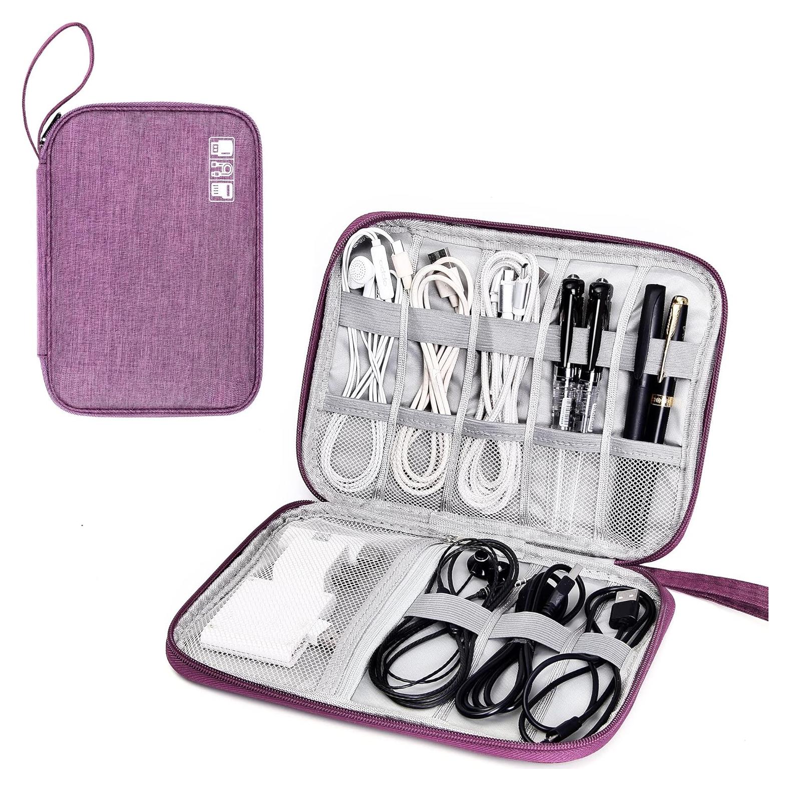 Organizador de Electrónicos de Viaje SELLYFELLY Púrpura 25.4x20.3cm