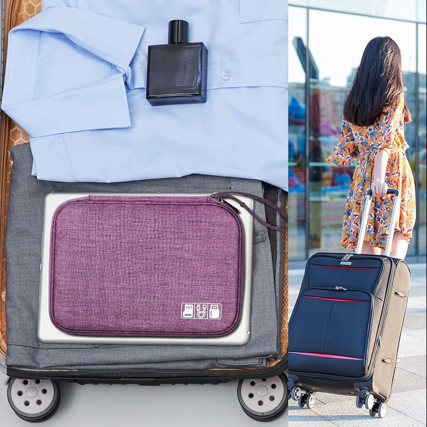 Organizador de Electrónicos de Viaje SELLYFELLY Púrpura 25.4x20.3cm