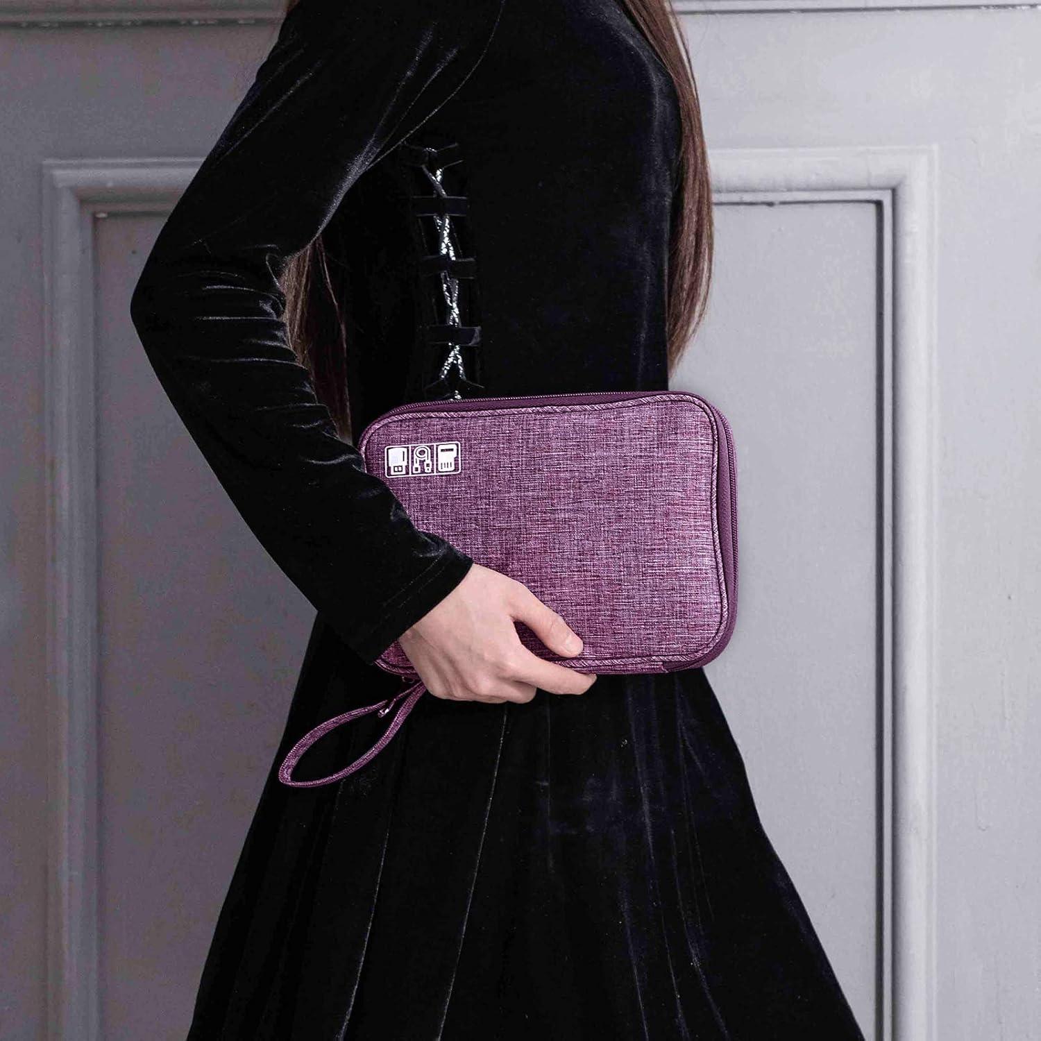 Organizador de Electrónicos de Viaje SELLYFELLY Púrpura 25.4x20.3cm