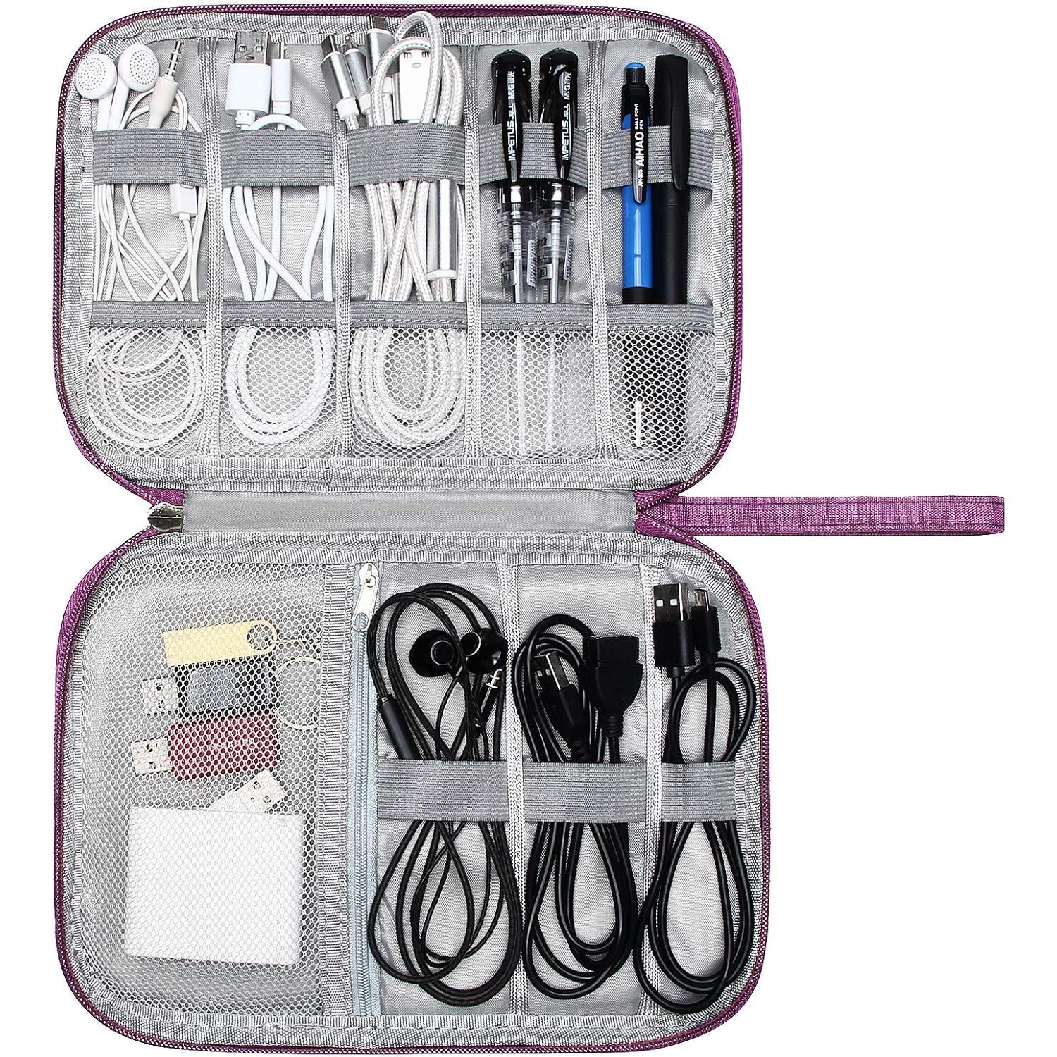 Organizador de Electrónicos de Viaje SELLYFELLY Púrpura 25.4x20.3cm