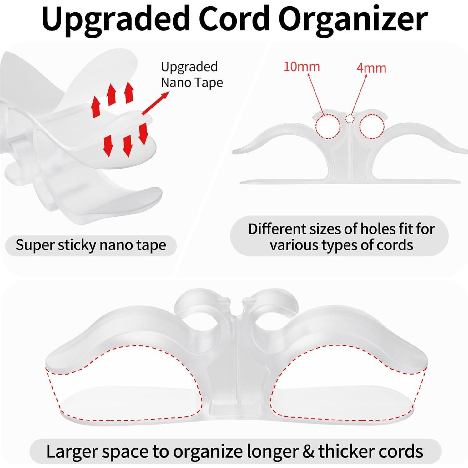 Organizador de Cables Transparente Indemo 6PCS para Electrodomésticos
