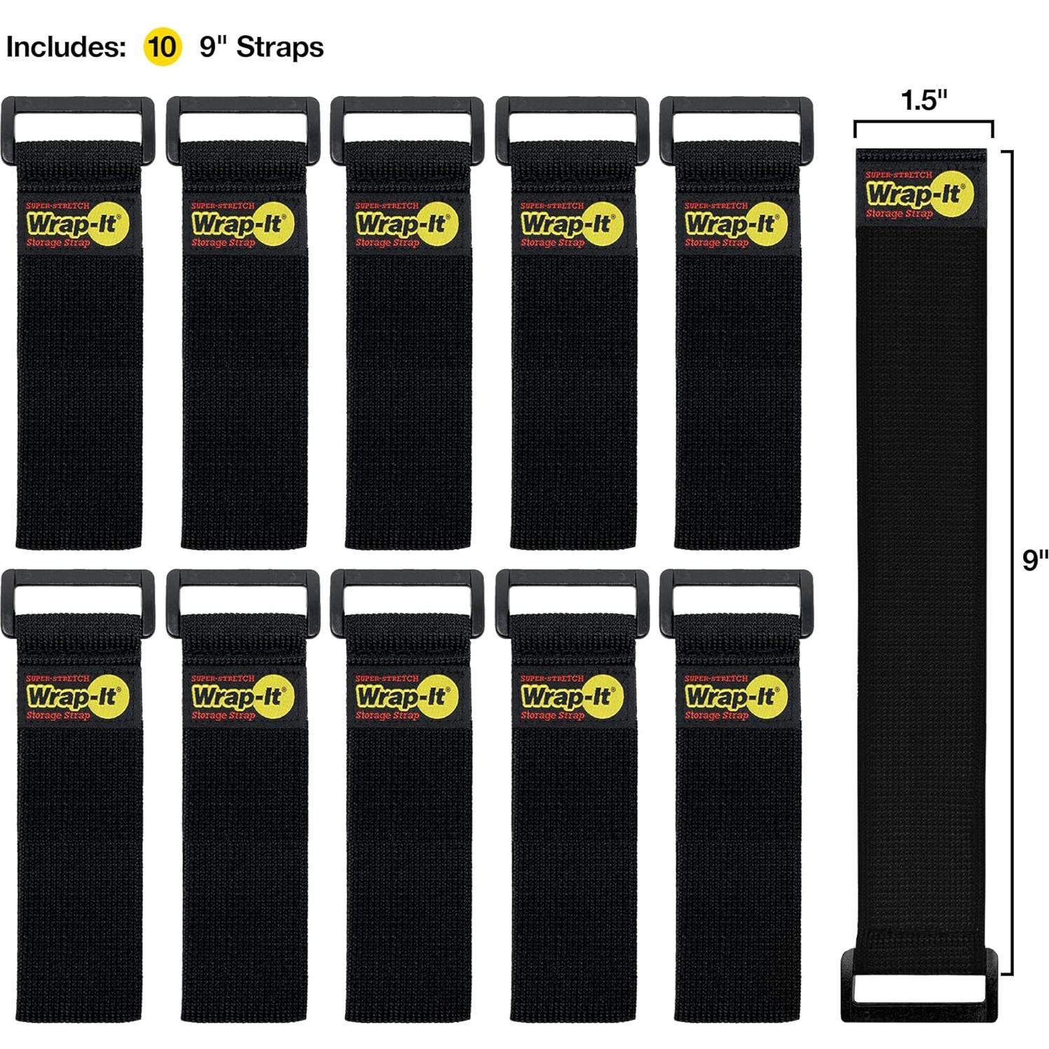 Correas Elásticas Wrap-It Storage 23 cm - 10 Piezas para Cables