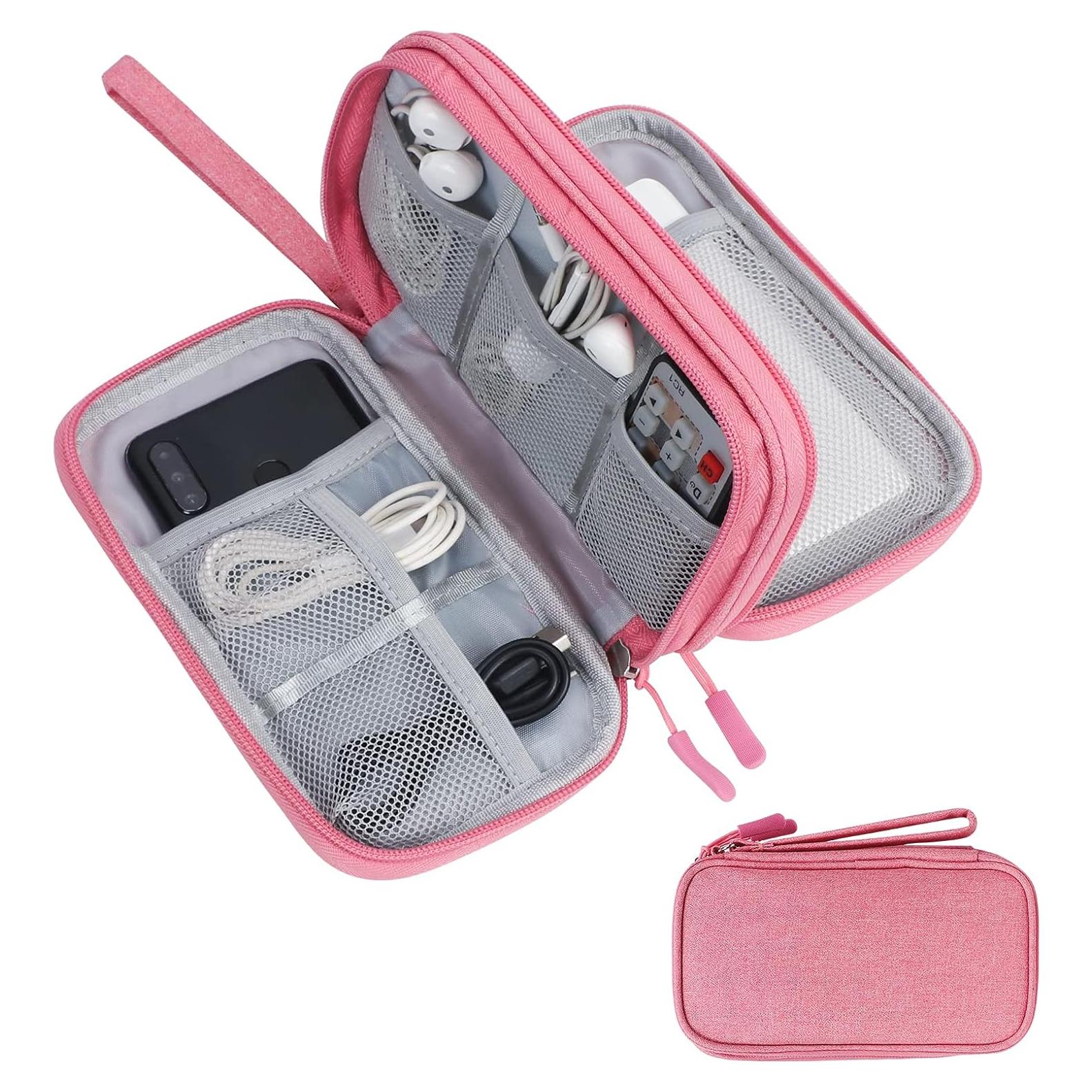 Organizador de Cables Skycase Rosa - Estuche Impermeable Doble Capa