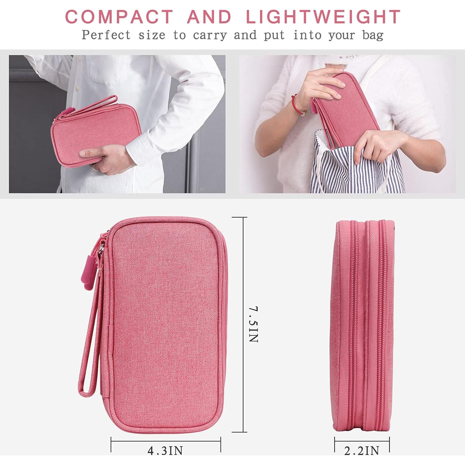 Organizador de Cables Skycase Rosa - Estuche Impermeable Doble Capa