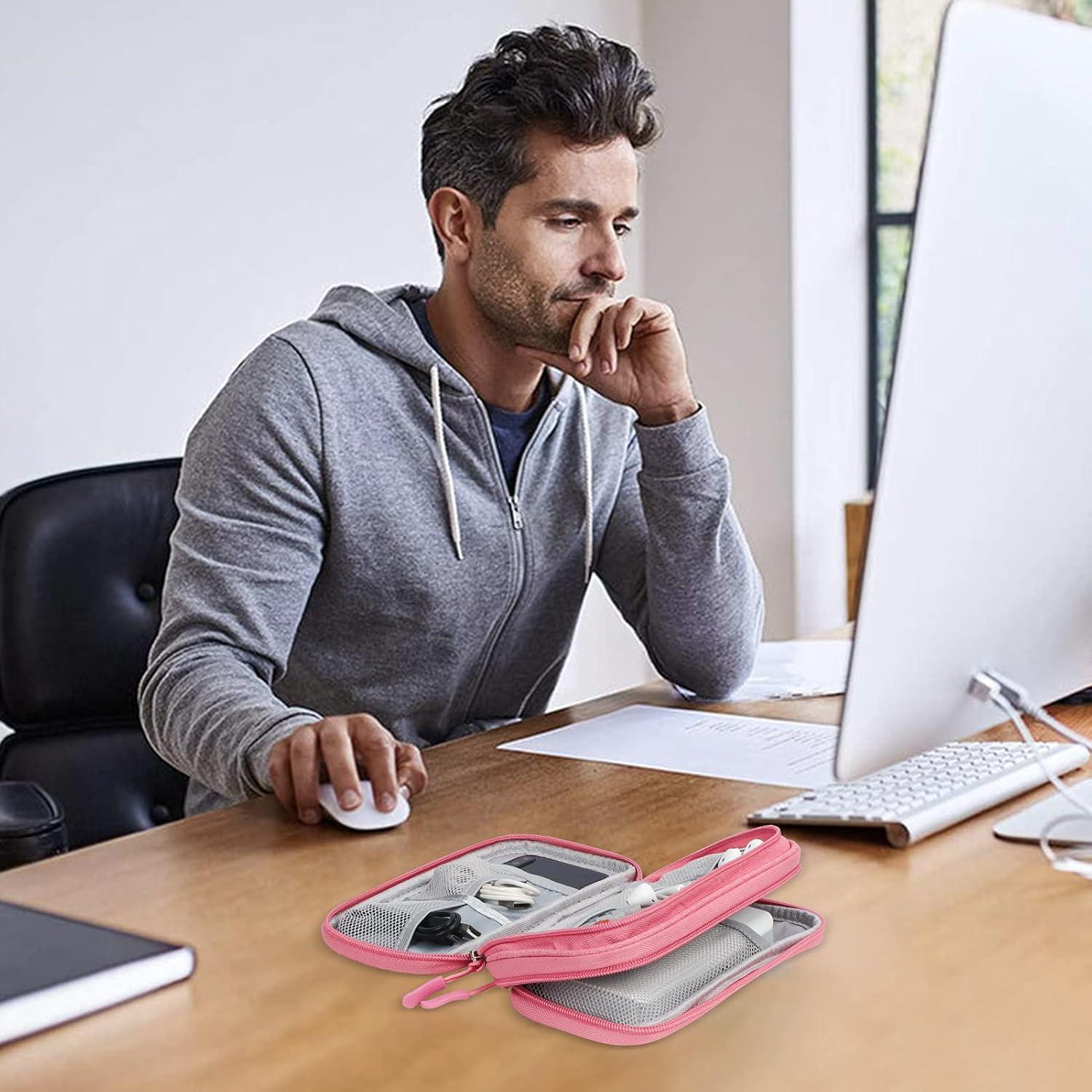 Organizador de Cables Skycase Rosa - Estuche Impermeable Doble Capa