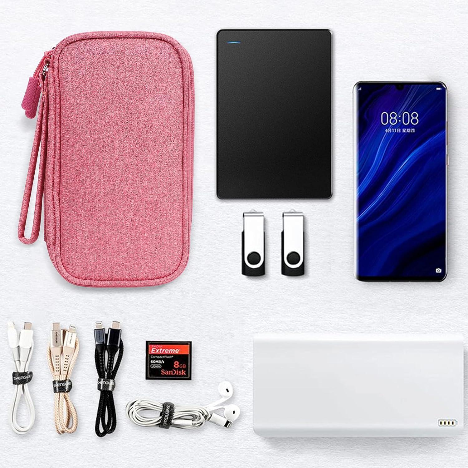 Organizador de Cables Skycase Rosa - Estuche Impermeable Doble Capa