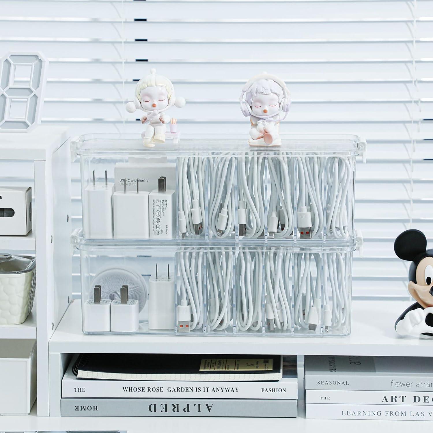 Caja Organizadora de Cables Yesesion 2 Pack Transparente