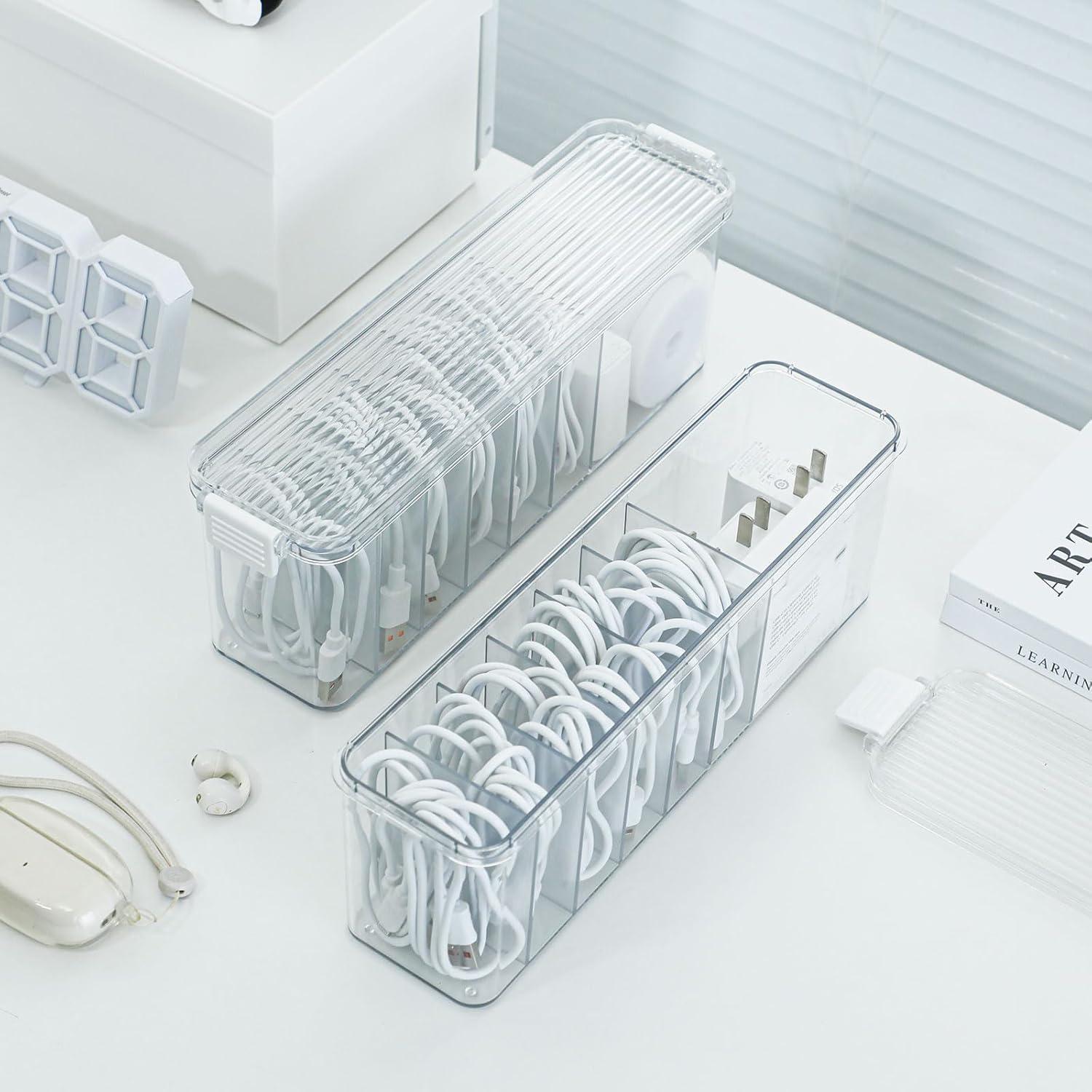 Caja Organizadora de Cables Yesesion 2 Pack Transparente