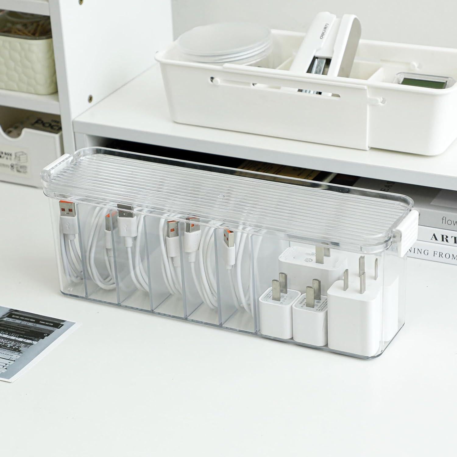 Caja Organizadora de Cables Yesesion 2 Pack Transparente