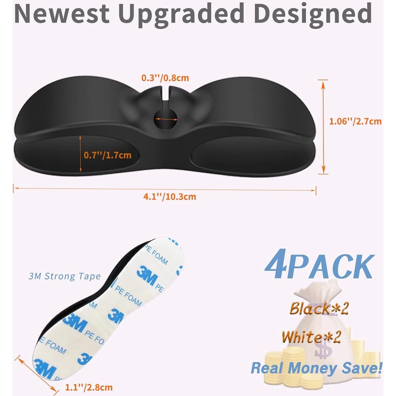 Organizador de Cables UMUST 4PCS para Electrodomésticos - Negro y Blanco