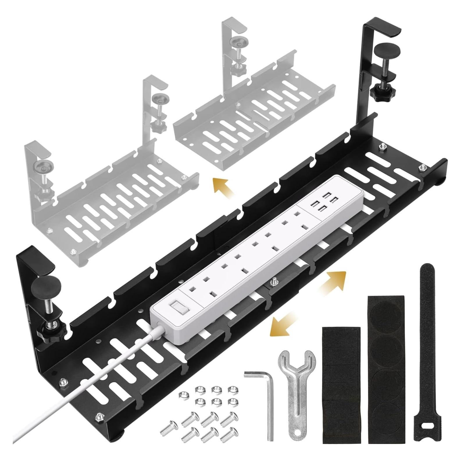 Bandeja Organizador de Cables JollyDesk - Juego de 2 - Metal