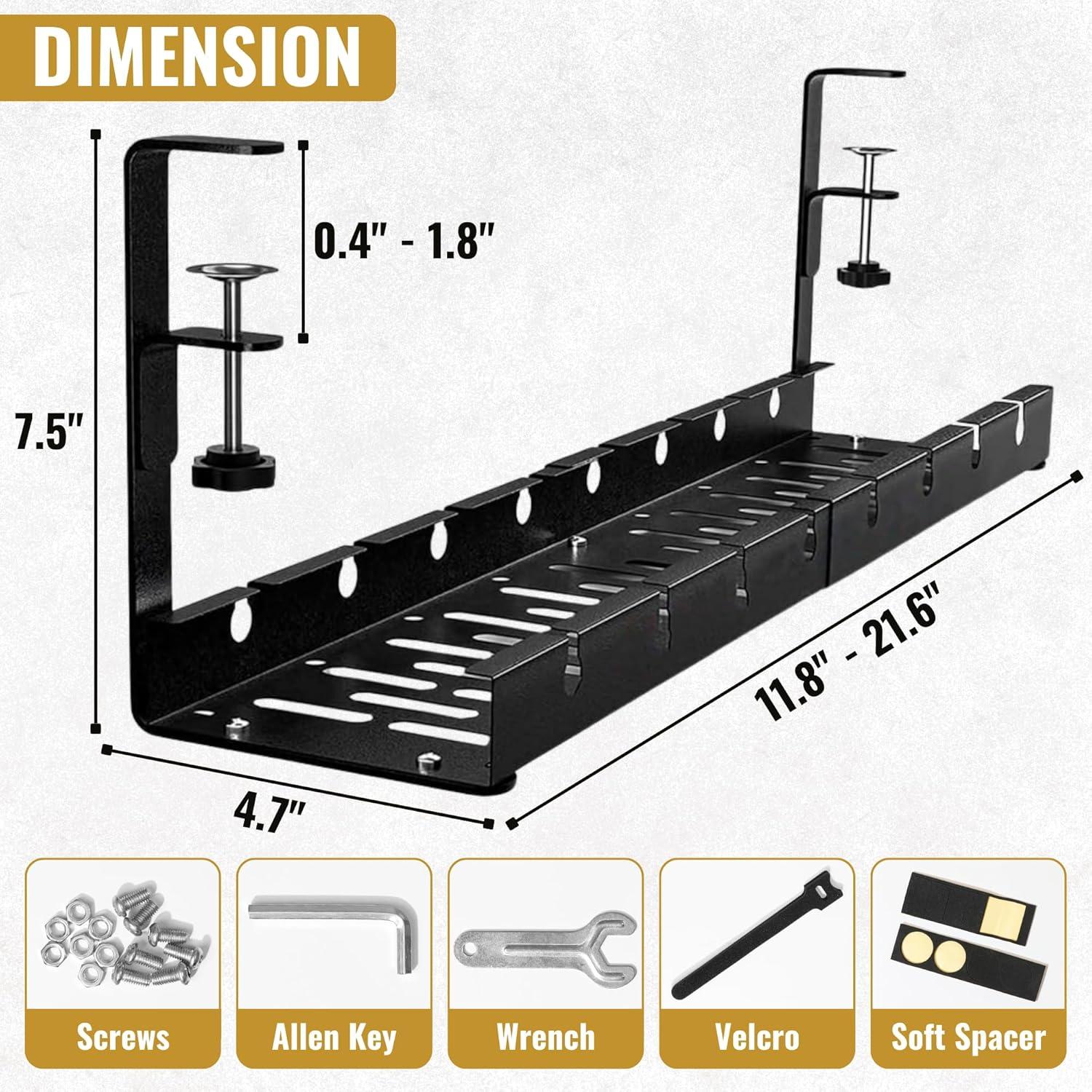 Bandeja Organizador de Cables JollyDesk - Juego de 2 - Metal