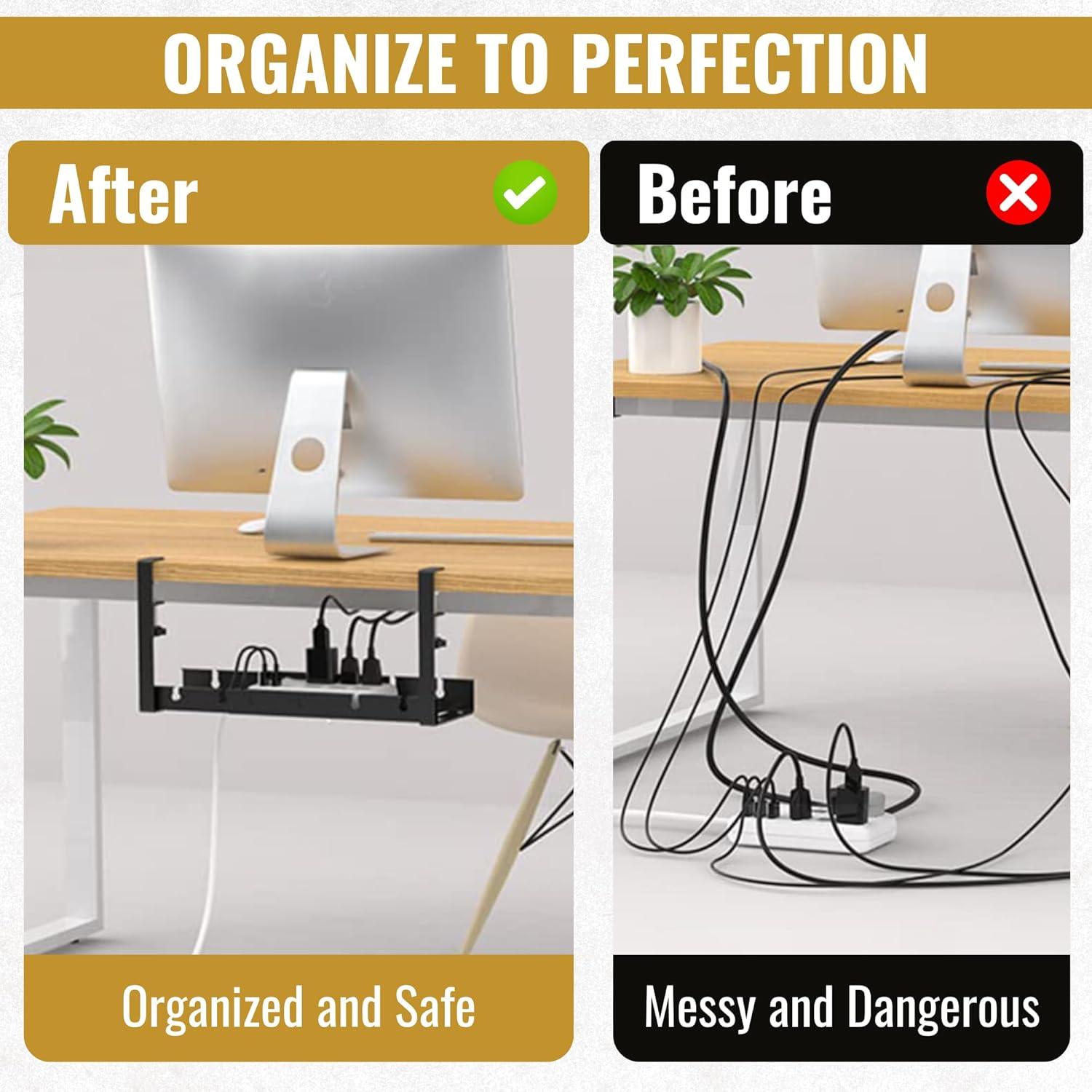 Bandeja Organizador de Cables JollyDesk - Juego de 2 - Metal