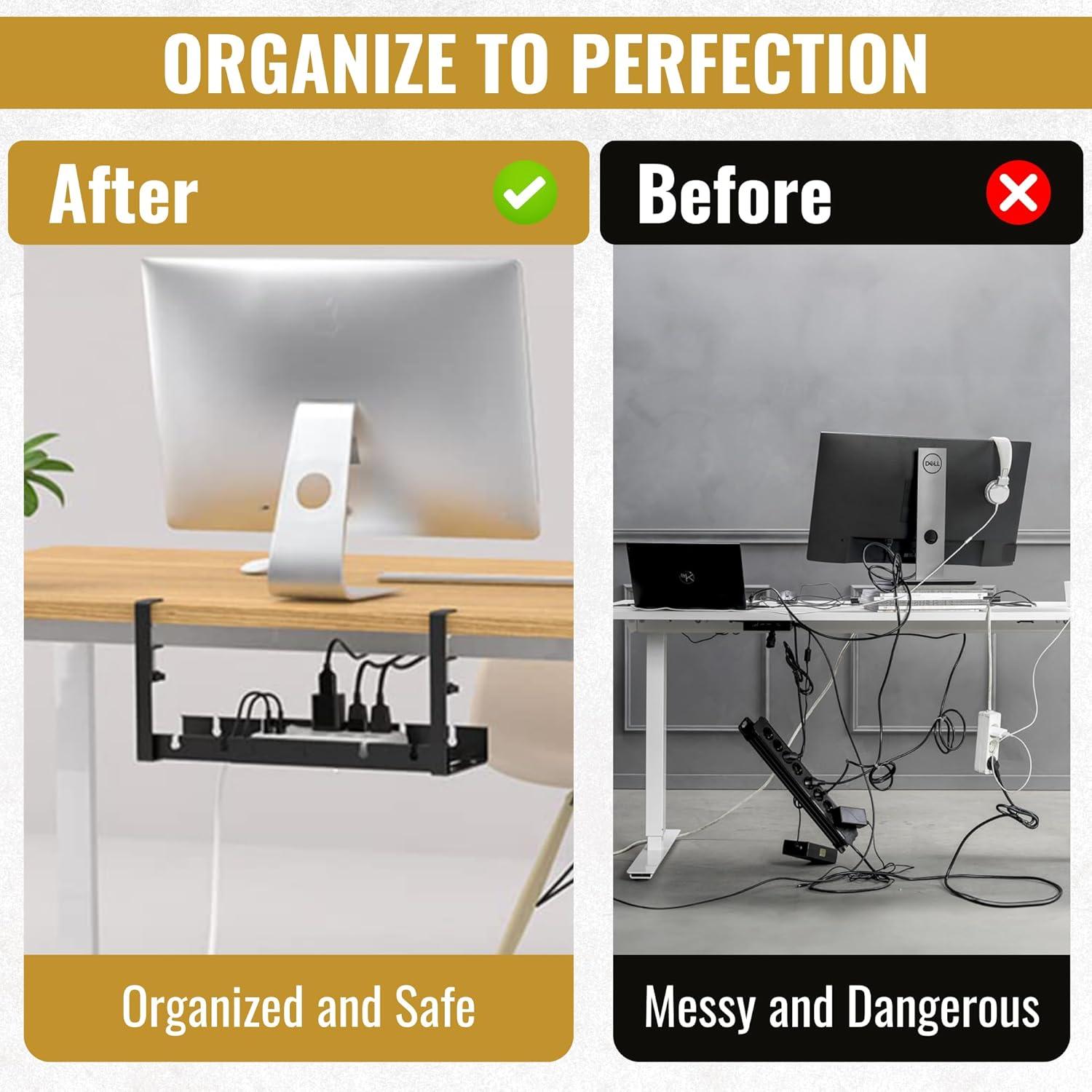 Bandeja Organizador de Cables JollyDesk - Juego de 2 - Metal