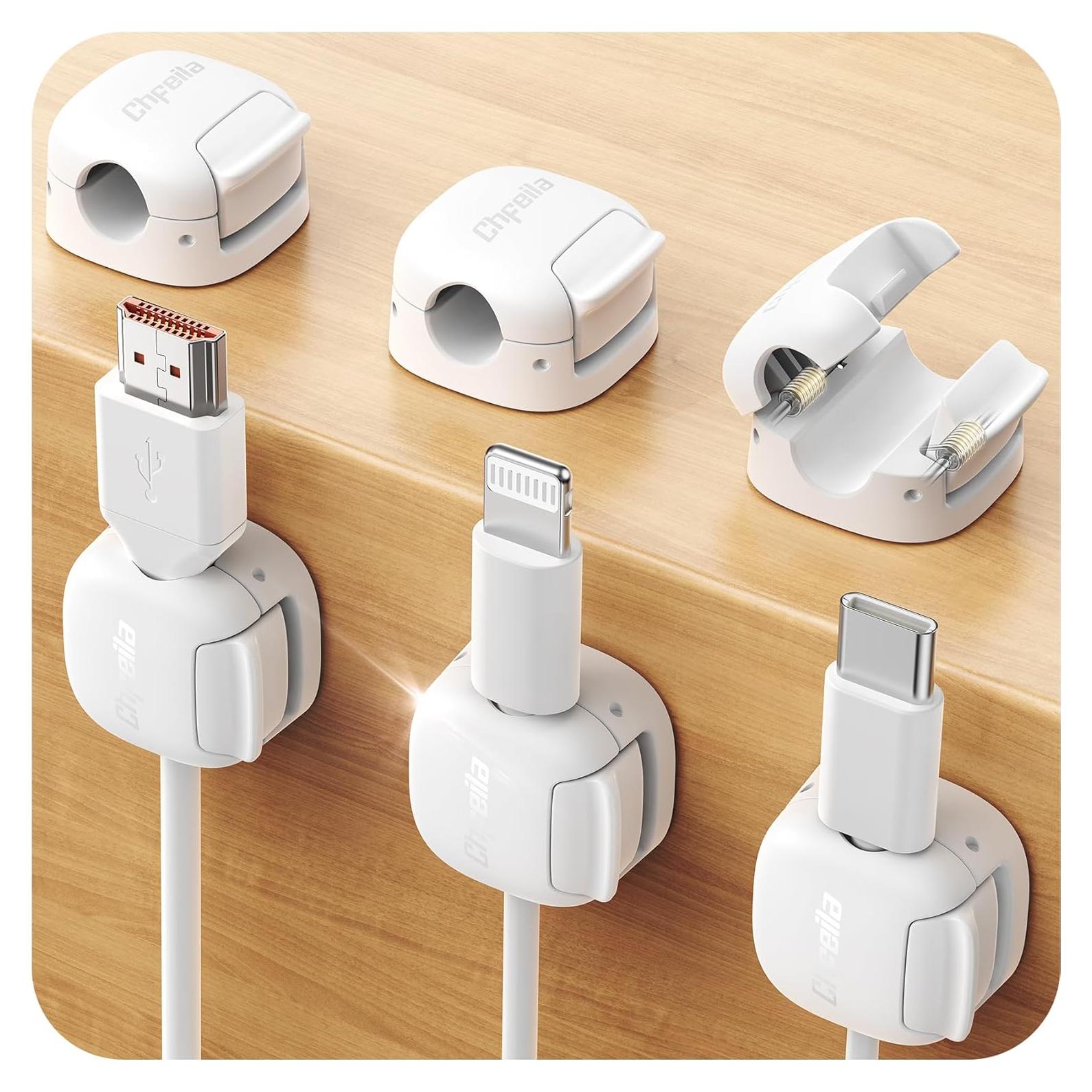 Organizador de Cables 6 Pack Chfeila - Clips Adhesivos Compactos