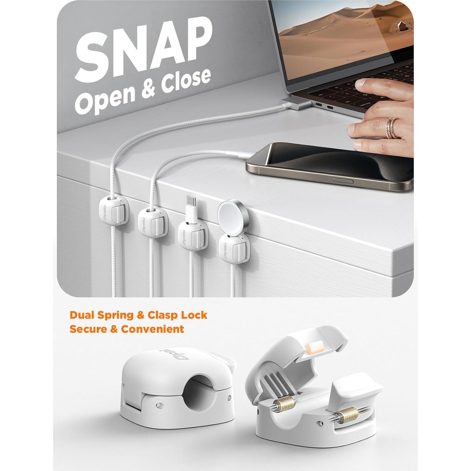 Organizador de Cables 6 Pack Chfeila - Clips Adhesivos Compactos