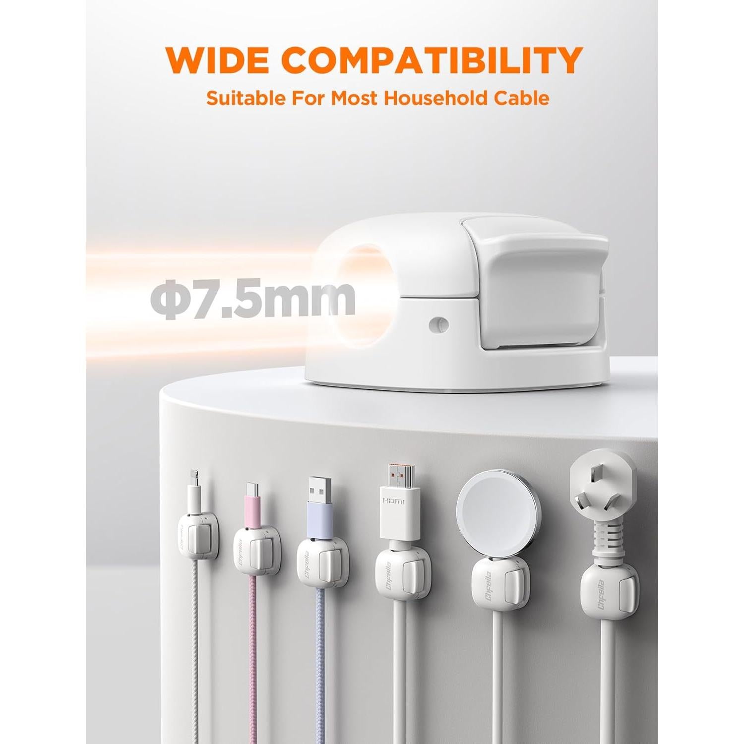 Organizador de Cables 6 Pack Chfeila - Clips Adhesivos Compactos