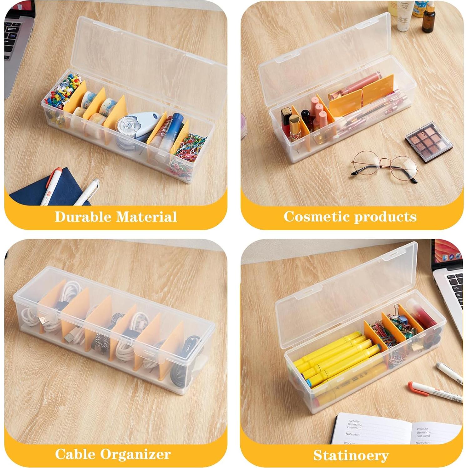 Organizador de Cables PGTDCAMU - 2 Cajas Transparentes con 16 Ataduras