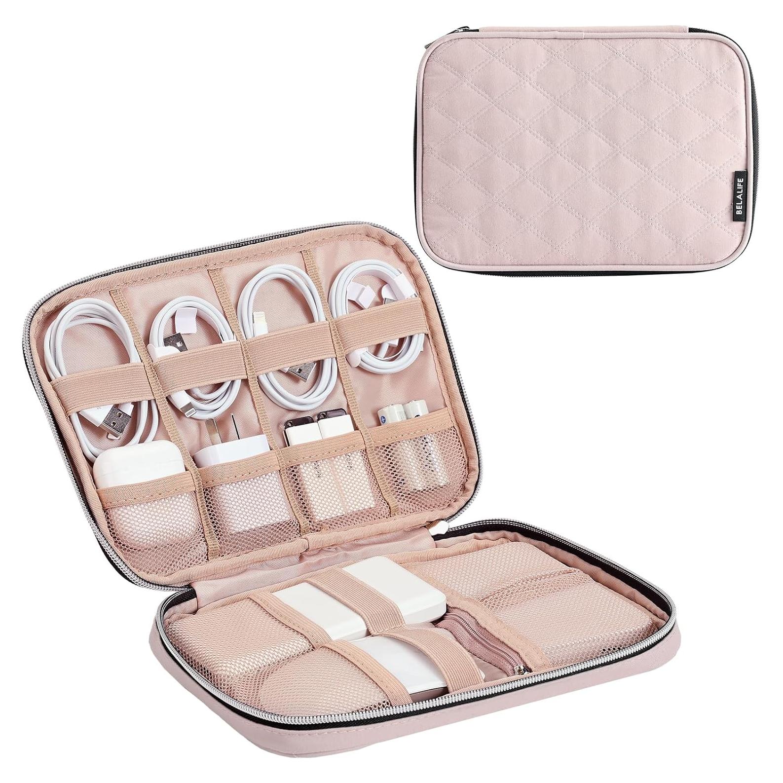 Bolsa Organizadora de Cables BELALIFE Rosa 26.7x19.1 cm