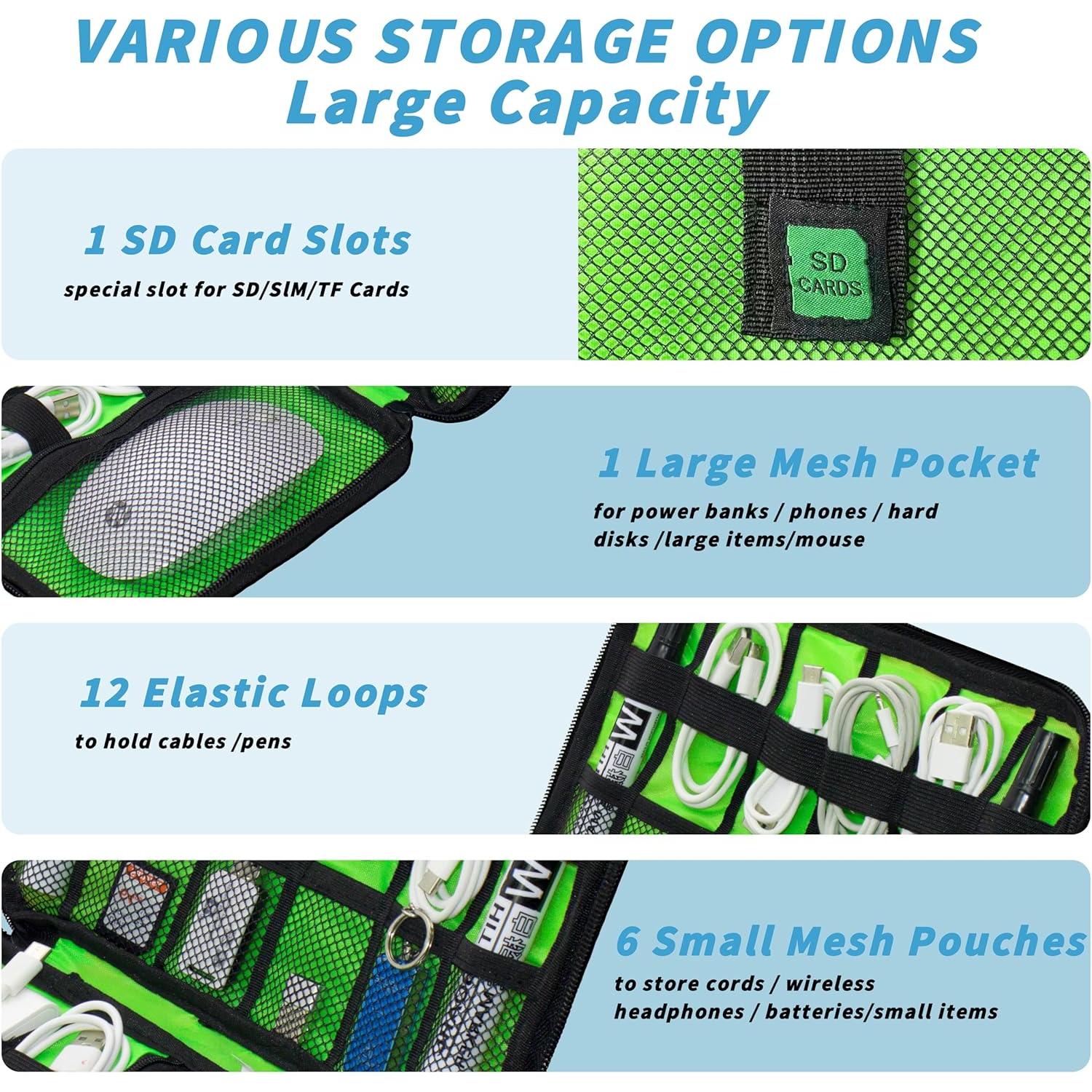 Organizador de Cables Portátil G01 - Nylon Naranja 25x18 cm