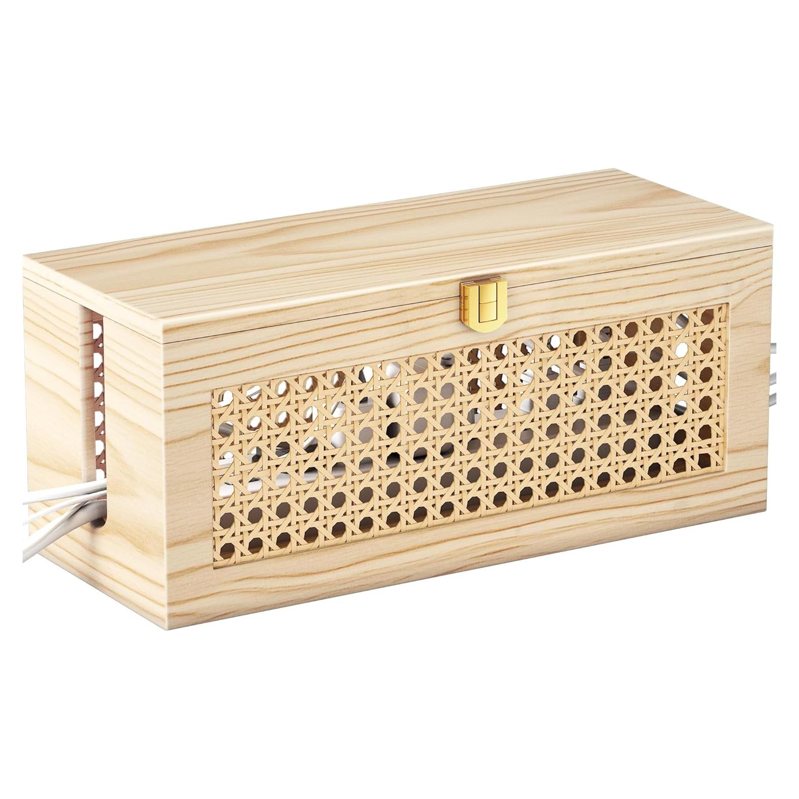 Caja Organizadora de Cables Litwaro Natural 31.75x12.95 cm