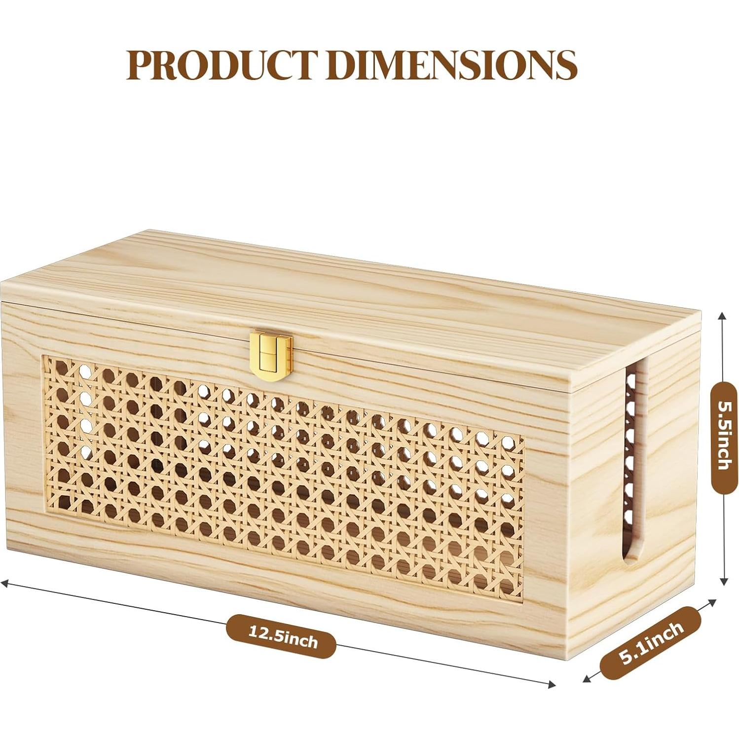 Caja Organizadora de Cables Litwaro Natural 31.75x12.95 cm