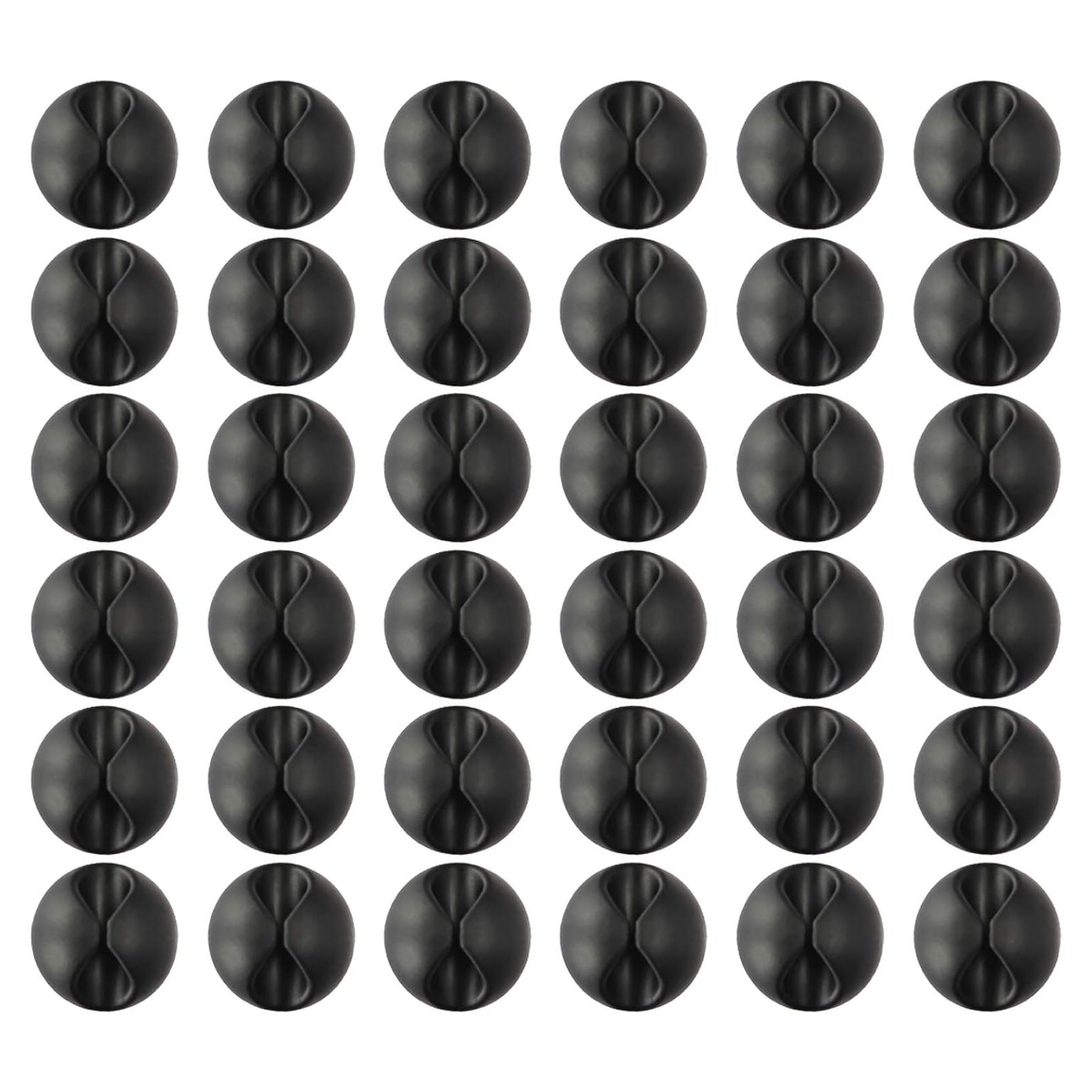 Organizador de Cables Attom Tech 36 Clips Adhesivos Negro