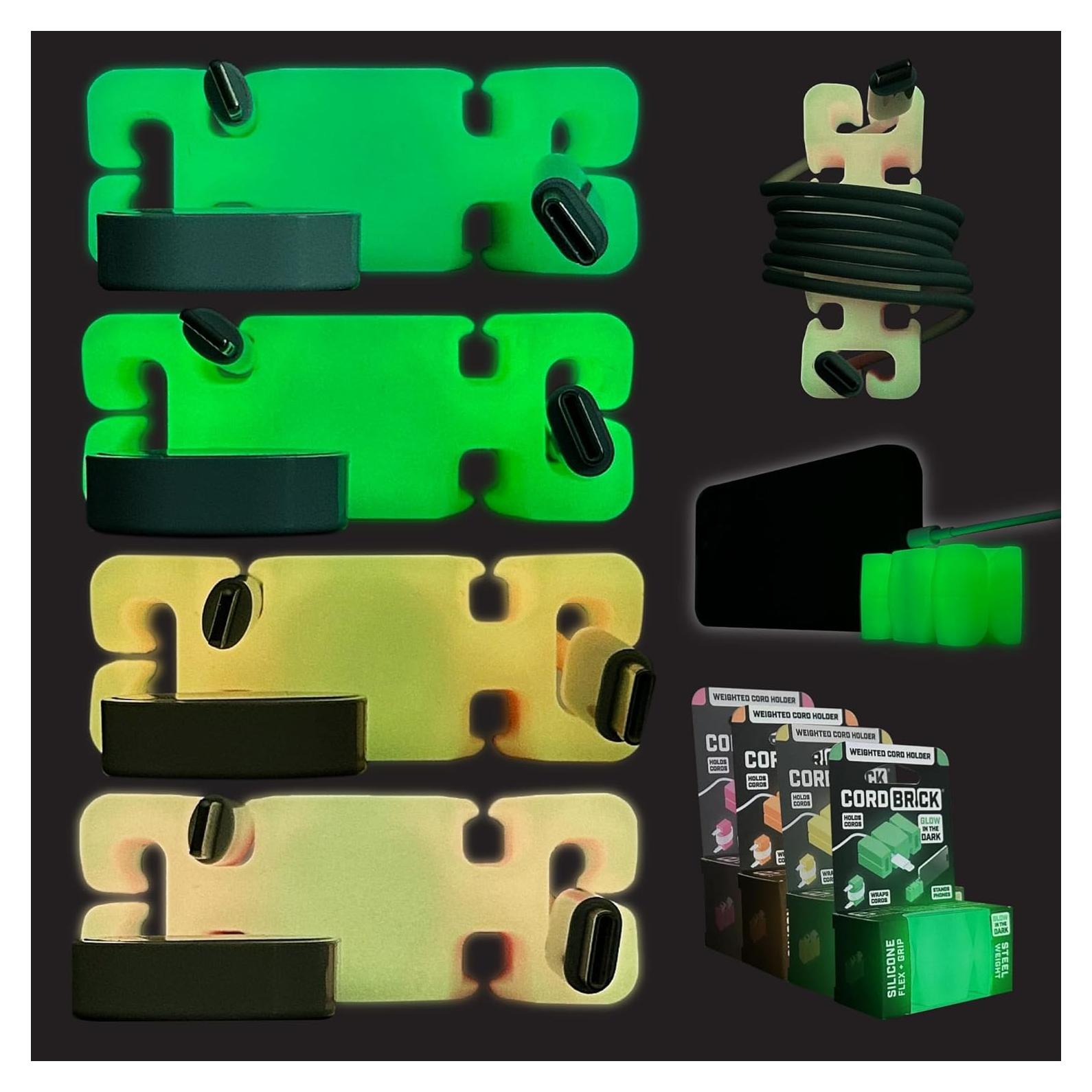 Soporte de Cable GlowBrick 4PK - Organizador Silicona para Escritorio