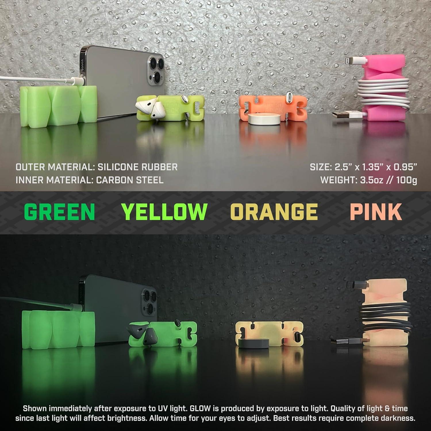 Soporte de Cable GlowBrick 4PK - Organizador Silicona para Escritorio