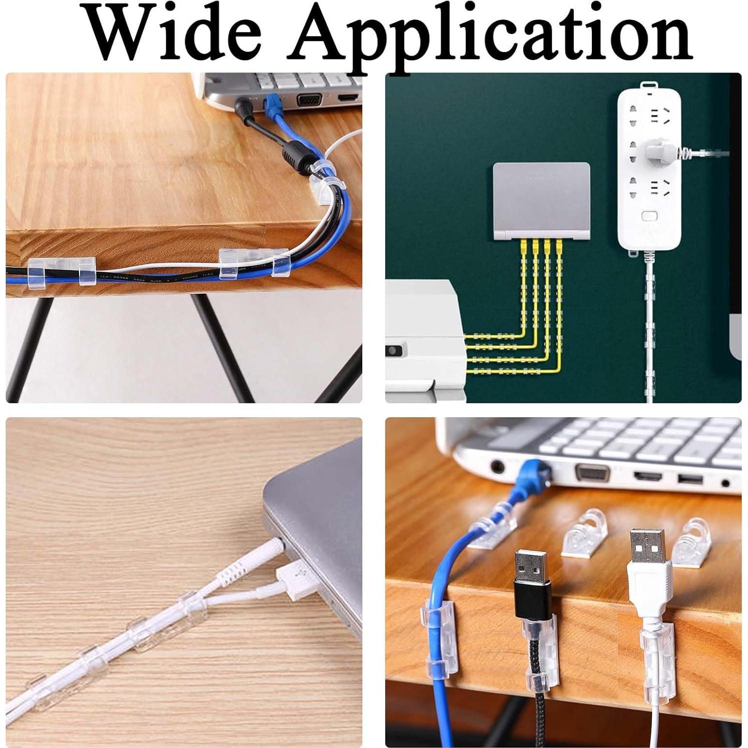 80 Clips Adhesivos para Cables JinRui-T, 40 Pequeños y 40 Grandes