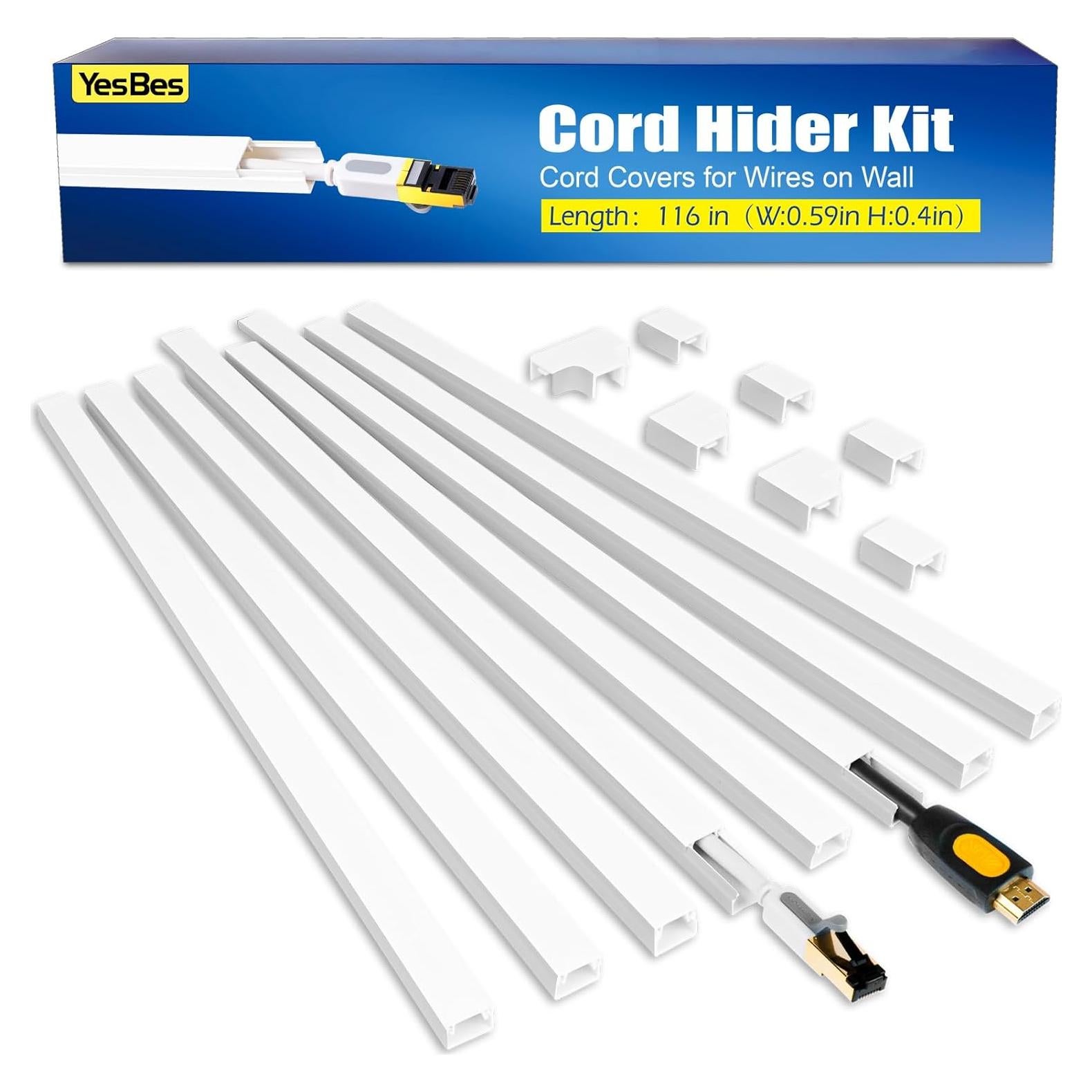 Kit de ocultación de cables YesBes 295.3 cm Blanco