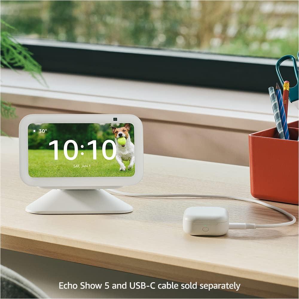 Soporte Ajustable para Echo Show 5 3ra Gen con Carga USB-C
