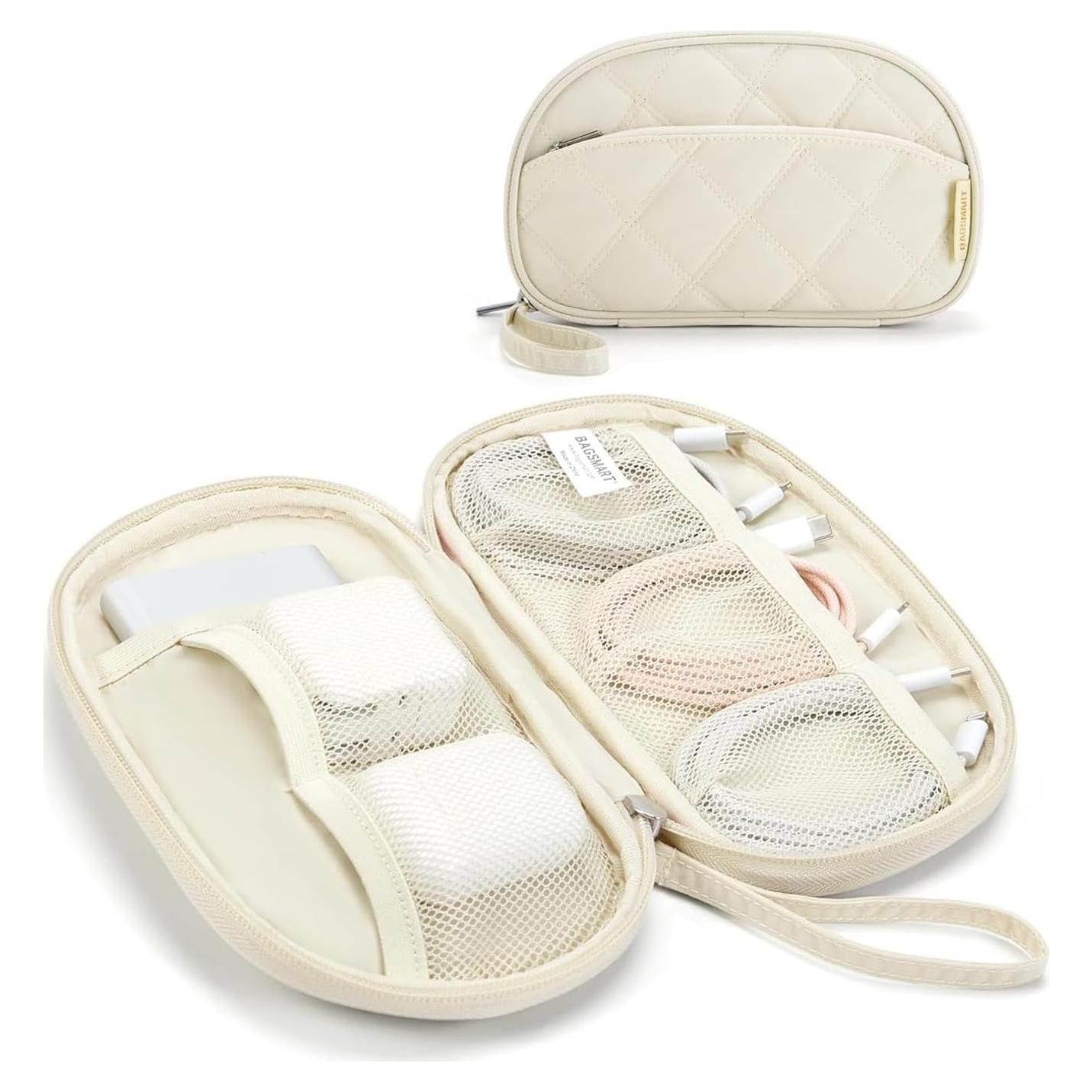 Organizador de Cables de Viaje BAGSMART Beige 21.2x12.7cm