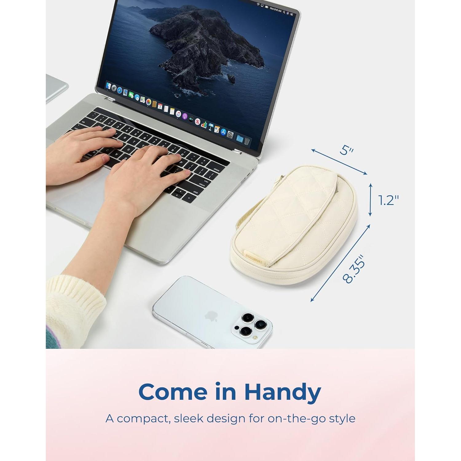 Organizador de Cables de Viaje BAGSMART Beige 21.2x12.7cm