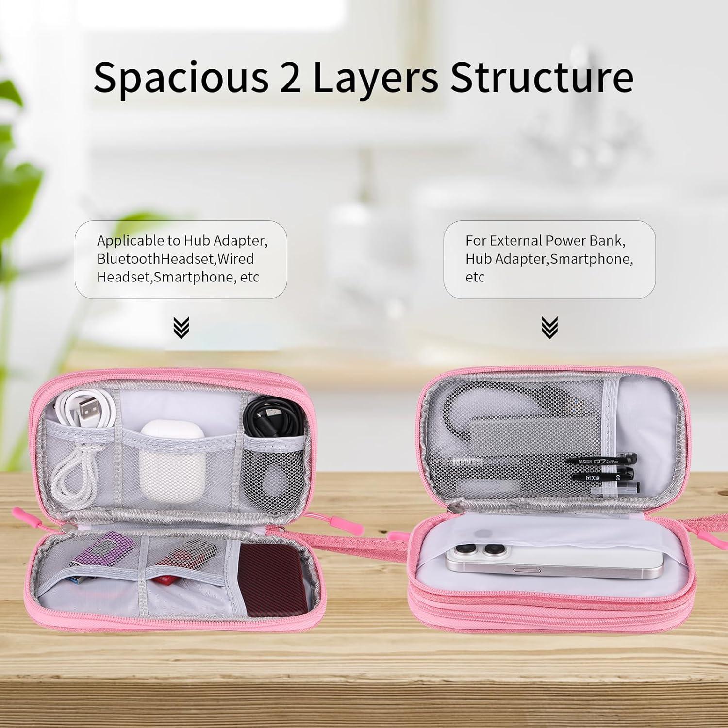 Bolsa Organizadora de Electrónicos JIAKAI Rosa 19x11x5.5cm