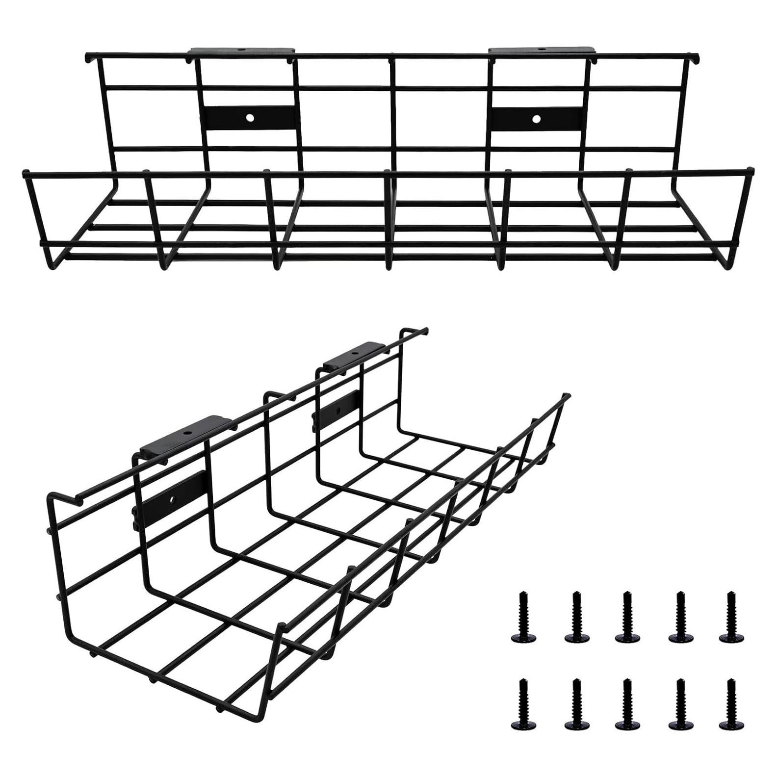 Organizador de Cables Coyacool Negro - Bandeja Metálica 36.8x12.7cm