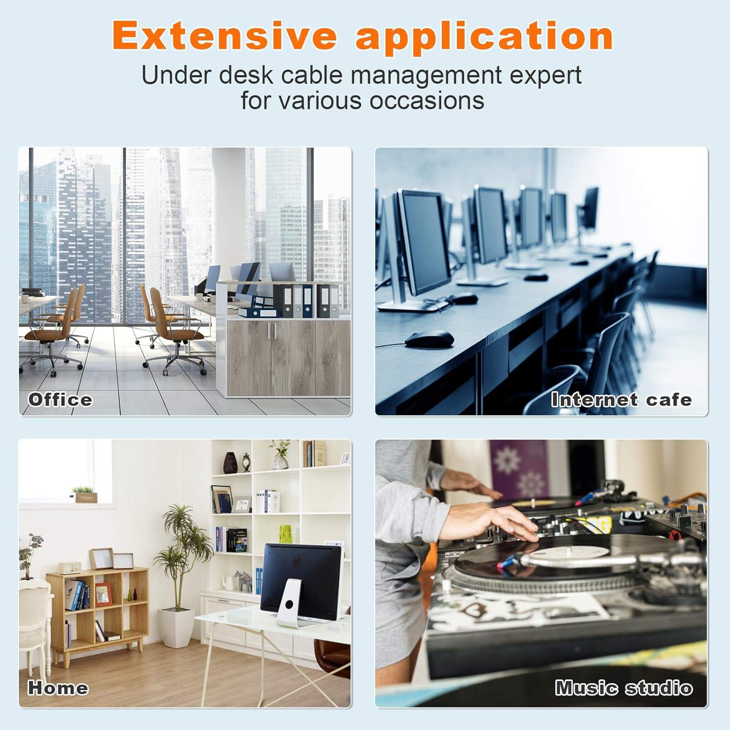 Organizador de Cables Coyacool Negro - Bandeja Metálica 36.8x12.7cm