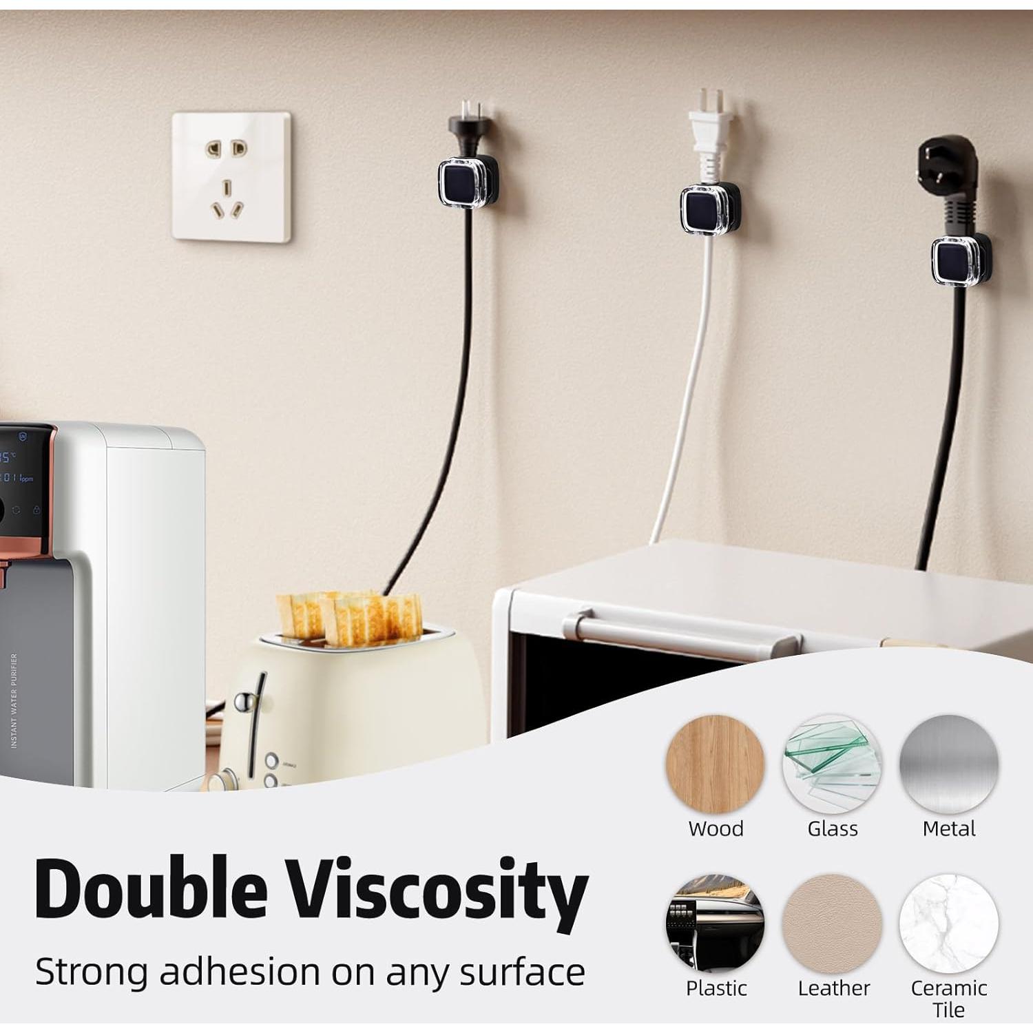 Clip Organizador de Cables Adhesivo Mawfozin - Paquete de 6