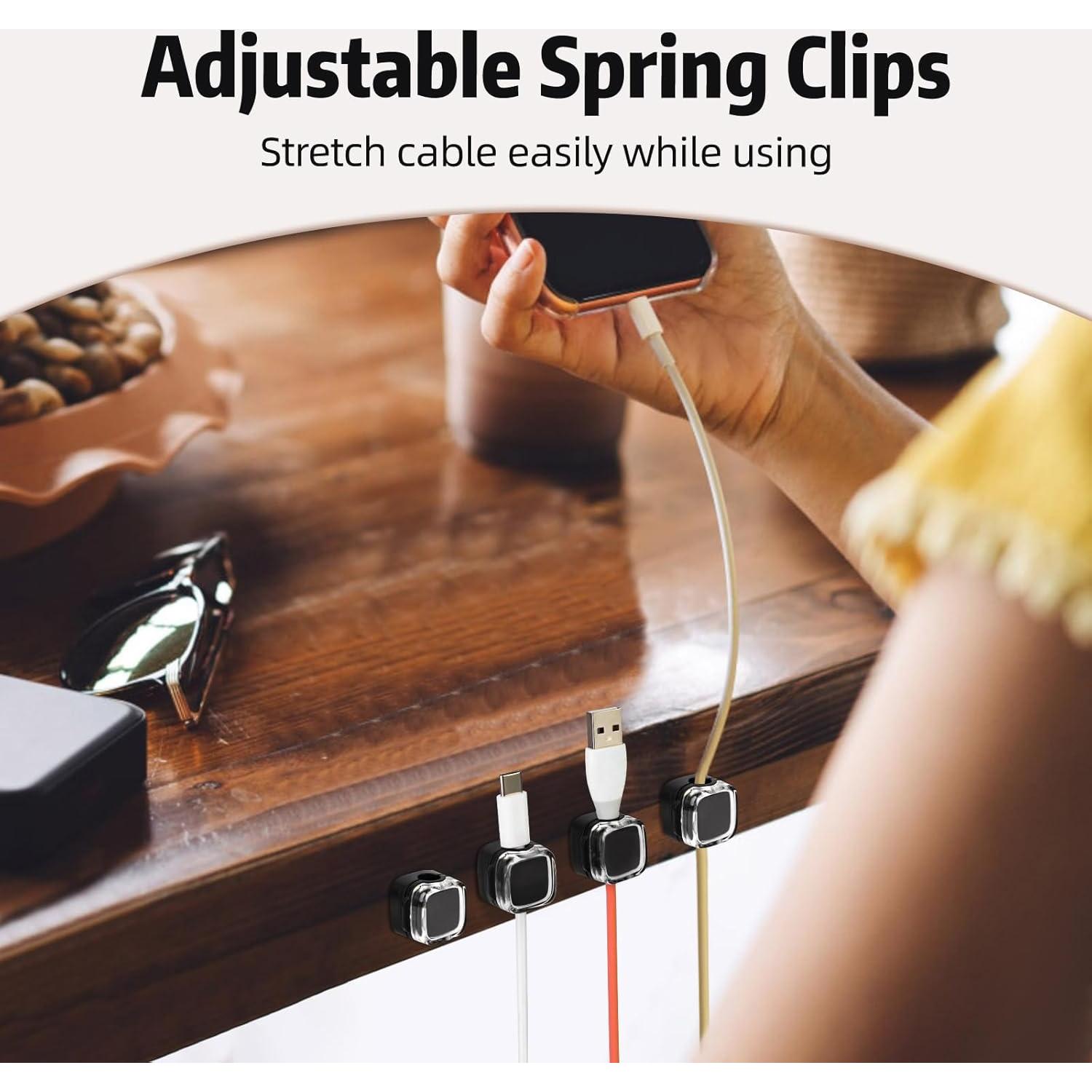 Clip Organizador de Cables Adhesivo Mawfozin - Paquete de 6