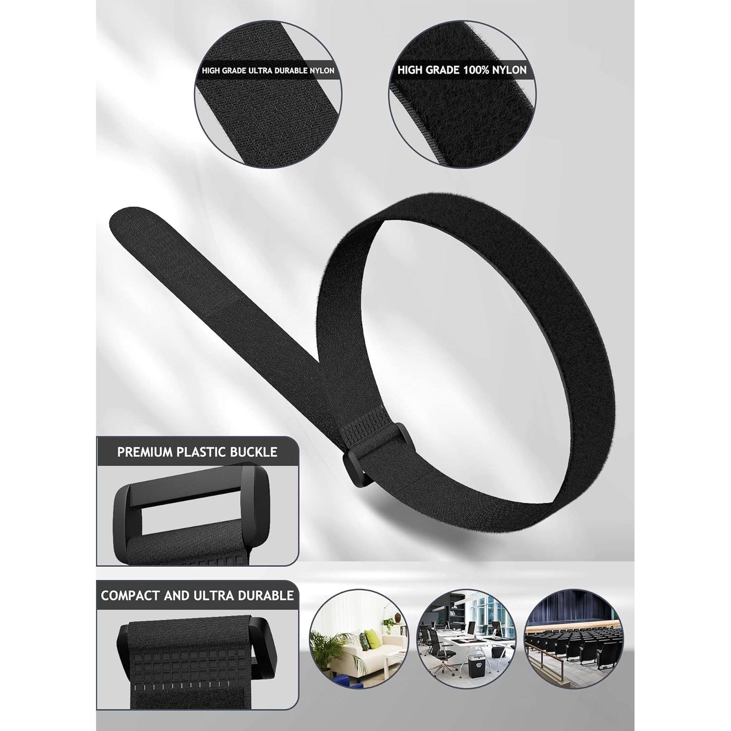 Correasa de Cable Reutilizables Aidunmis 24 Piezas 30.48 cm