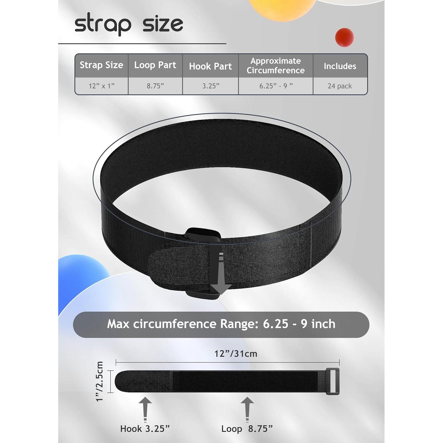 Correasa de Cable Reutilizables Aidunmis 24 Piezas 30.48 cm